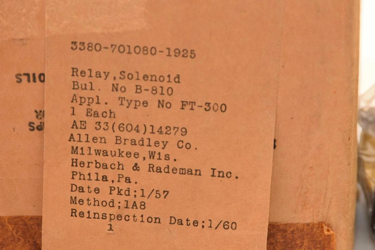 (NEW) ALLEN BRADLEY 810 3380-701080-1925 FT-300 Time Current Solenoid Relay