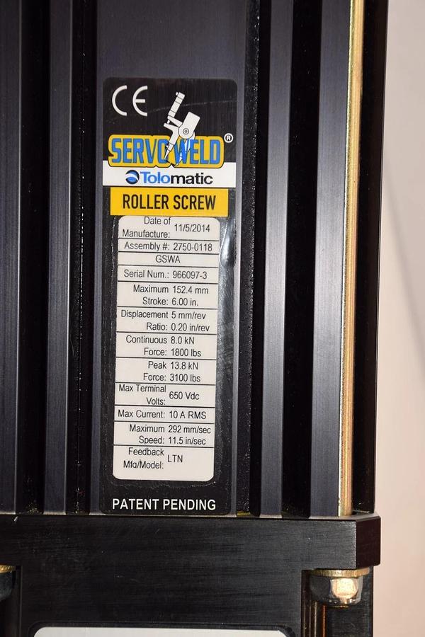 Tolomatic ServoWeld Roller Screw 2750-0118 GSWA Max Stroke: 6" 152.4mm (NEW)