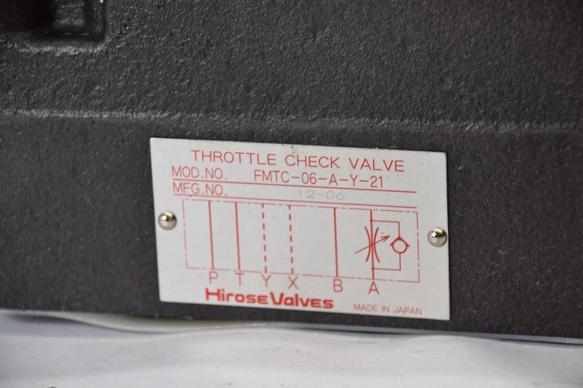 (NEW) HIROSE VALVES FMTC-06-A-Y-21 , FMTC06AY21 Throttle Check Valve