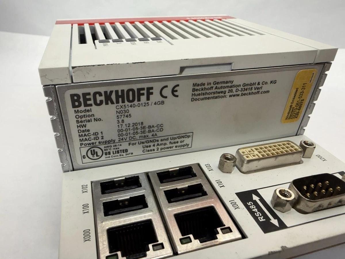 Used Beckhoff CX5140-0125/4GB PLC Controller CX5140-0125/ 4GB EL1809 EL2809 EL1904