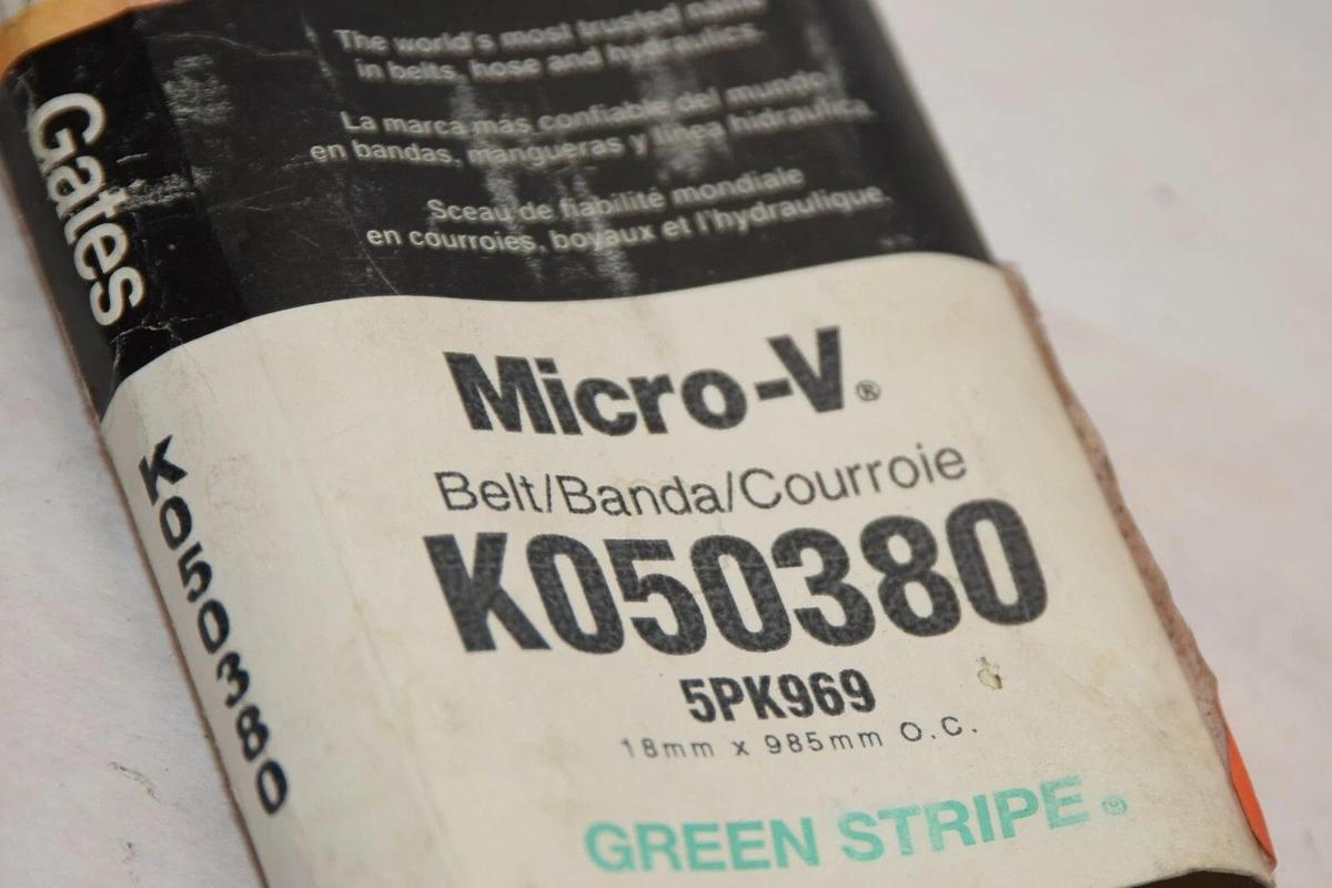 (NEW) GATES Green Stripe K050380 5PK6969 USA 5 Rib Micro-V Serpentine Belt