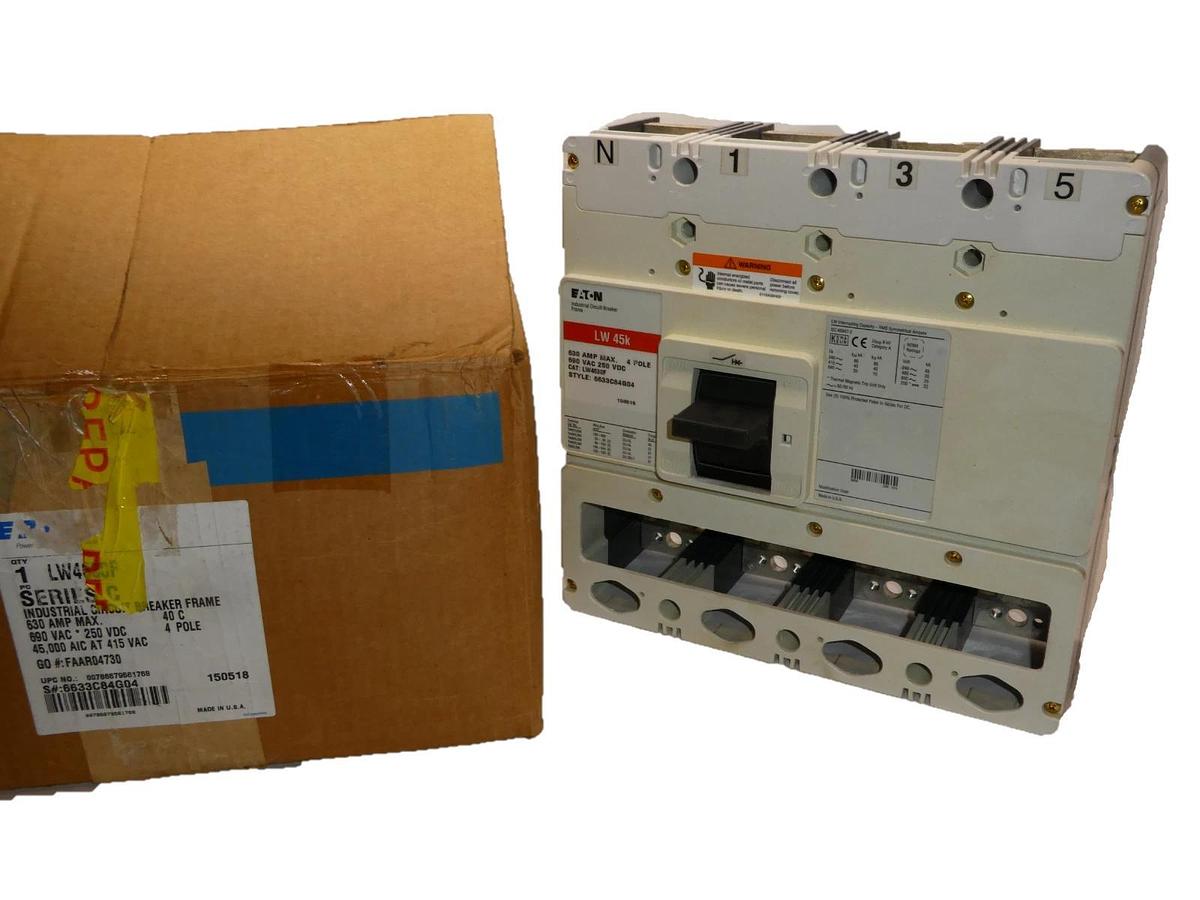 (New) Cutler Hammer EATON Breaker LW4630F  LW 45k 4P 630 amp max 690vac 250Vdc