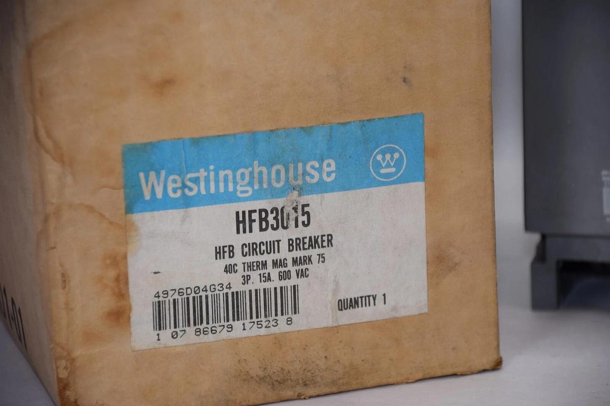 (NEW) WESTINGHOUSE HFB3015 15A 3Pole 600Vac Circuit Breaker