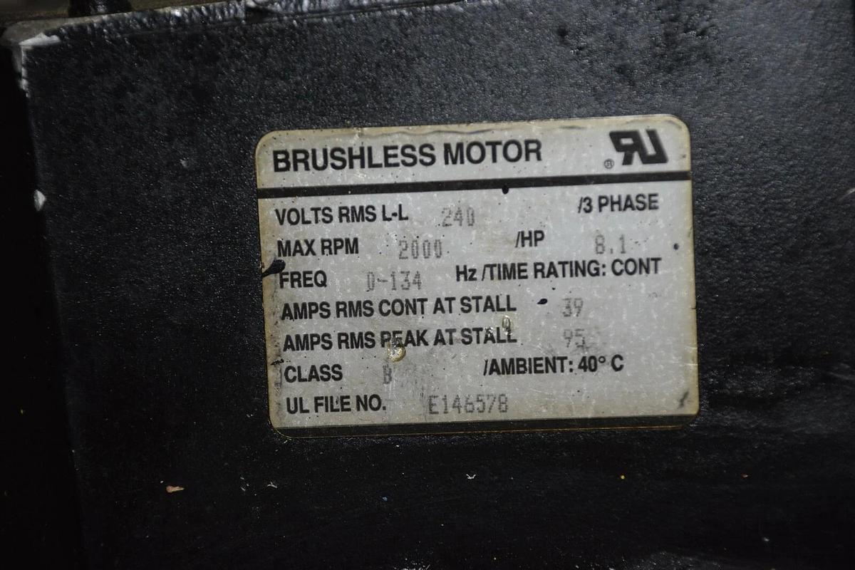 Used Allen-Bradley Servo Motor S-8500-S-H00AX  6086-03-001 240V 3PH 8.1 HP 2000 RPM