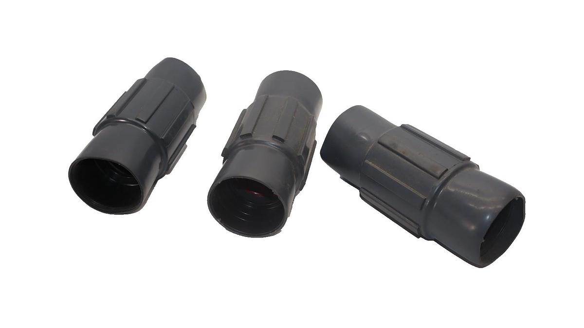 (NEW 3) ROBROY 1-1/2" PVC Coated Conduit Body Straight Fitting Coupling Red