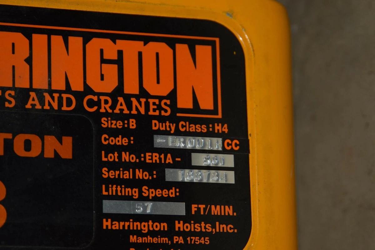 Harrington 1/8 Ton Electric Hoist 1/8T ER001HCC 6' Lift single speed (NEW)