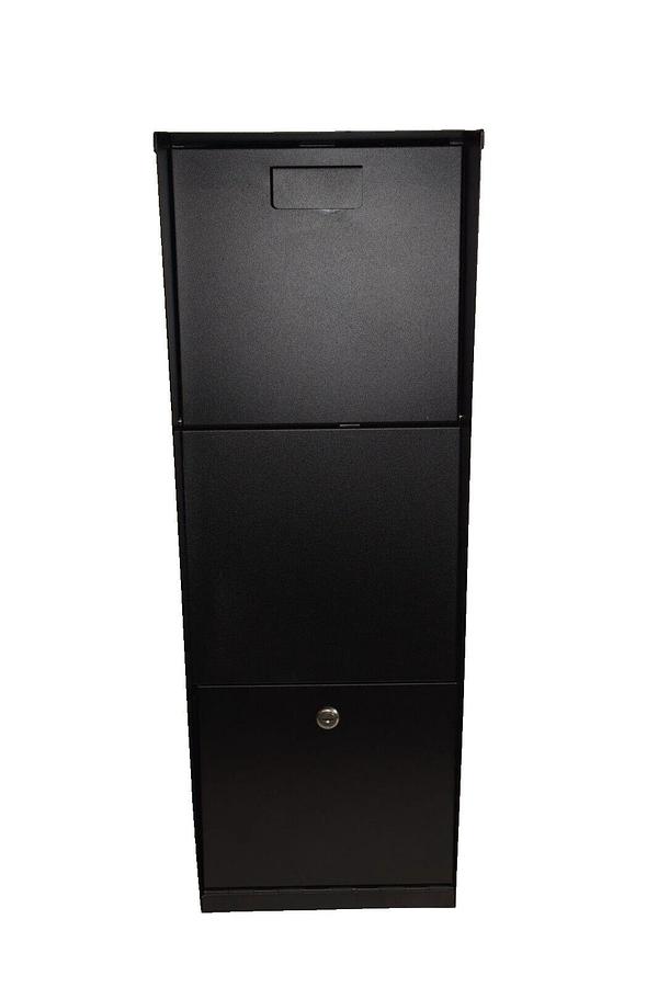 (NEW) QUALARC WF-VACMB Large Capacity Galvanized Steel Locking Mailbox Black