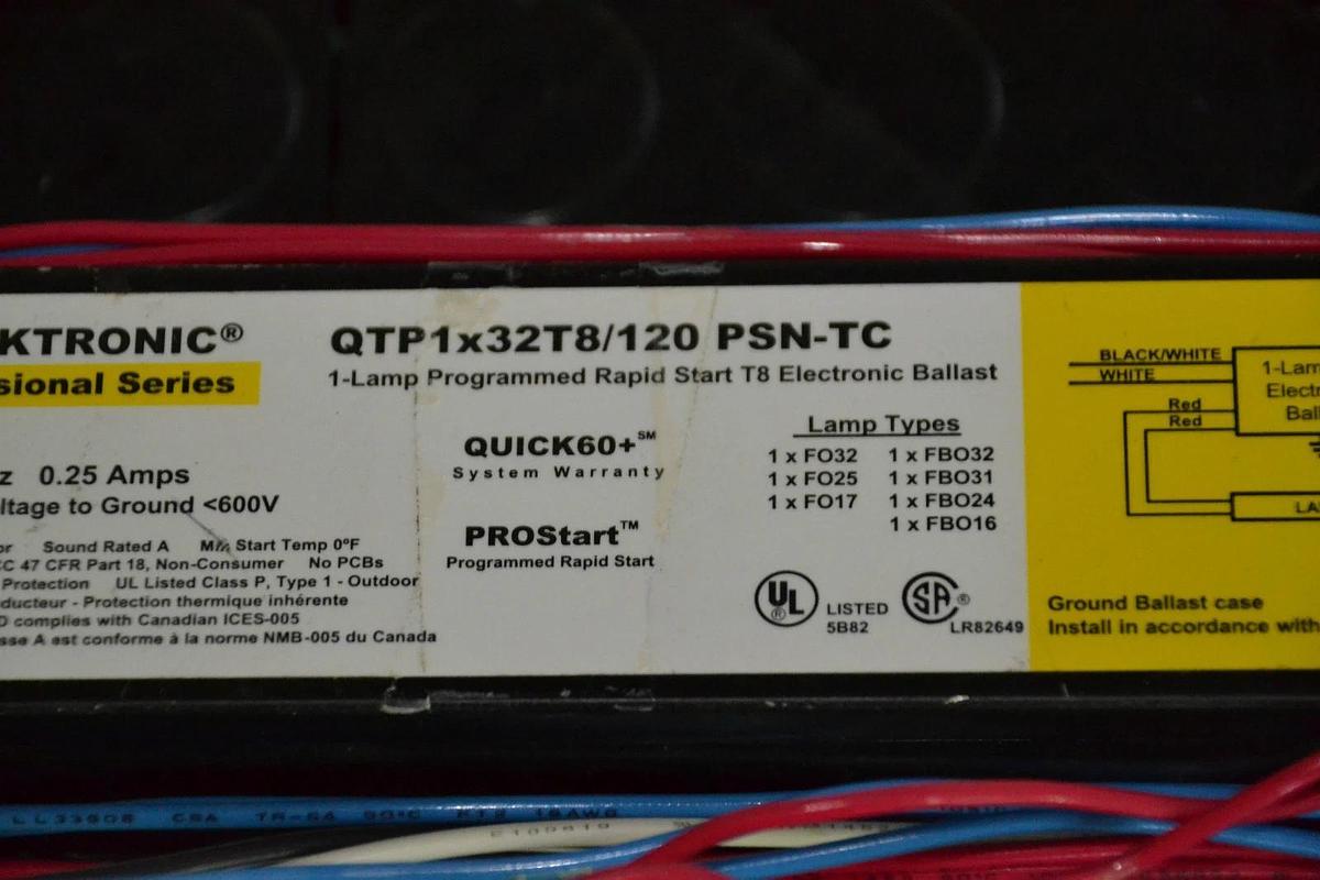 SYLVANIA T8 ELECTRONIC BALLAST QTP1x32T8/120 PSN-TC QTP1x32T8 120 PSN-TC NEW