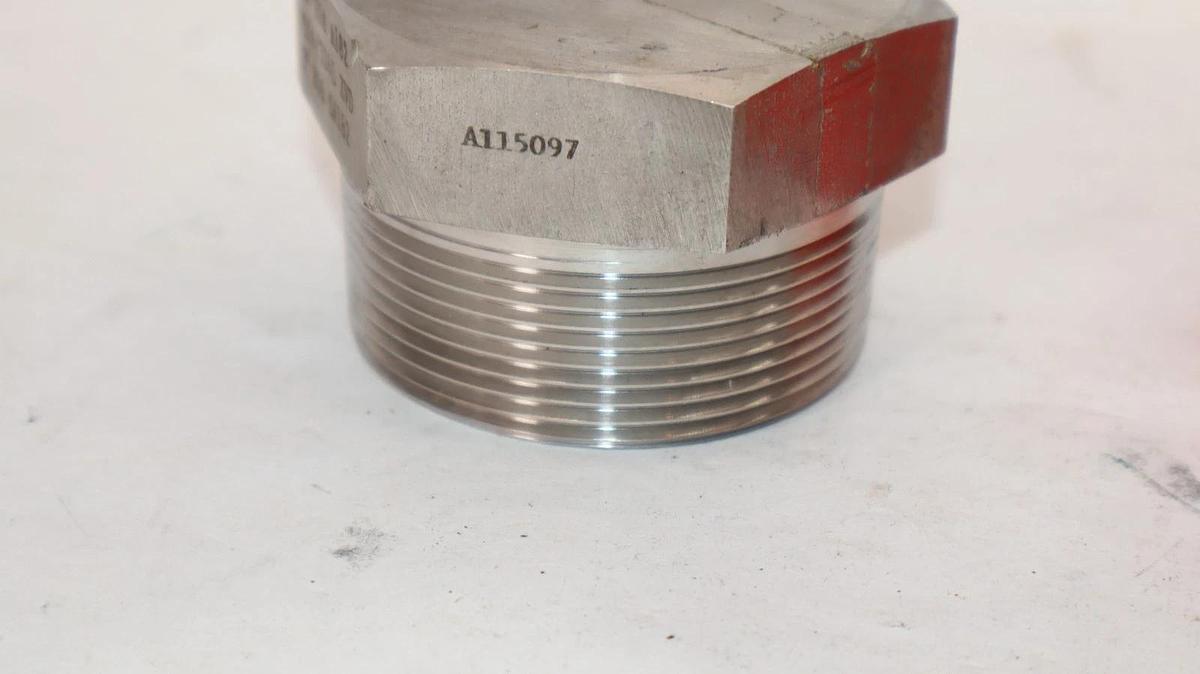 Hex Head Plug 2" Fitting Pipe Stainless Steel USA F304/304L XVD B16 SA182 (New)