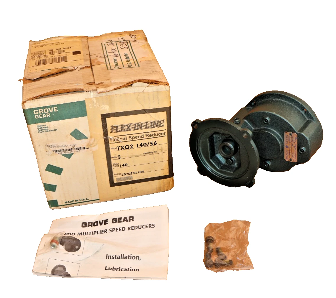 Grove Gear Helical Speed Reducer Gear Box Flex-In-Line TXQ2 140/56 5:1 (NEW)