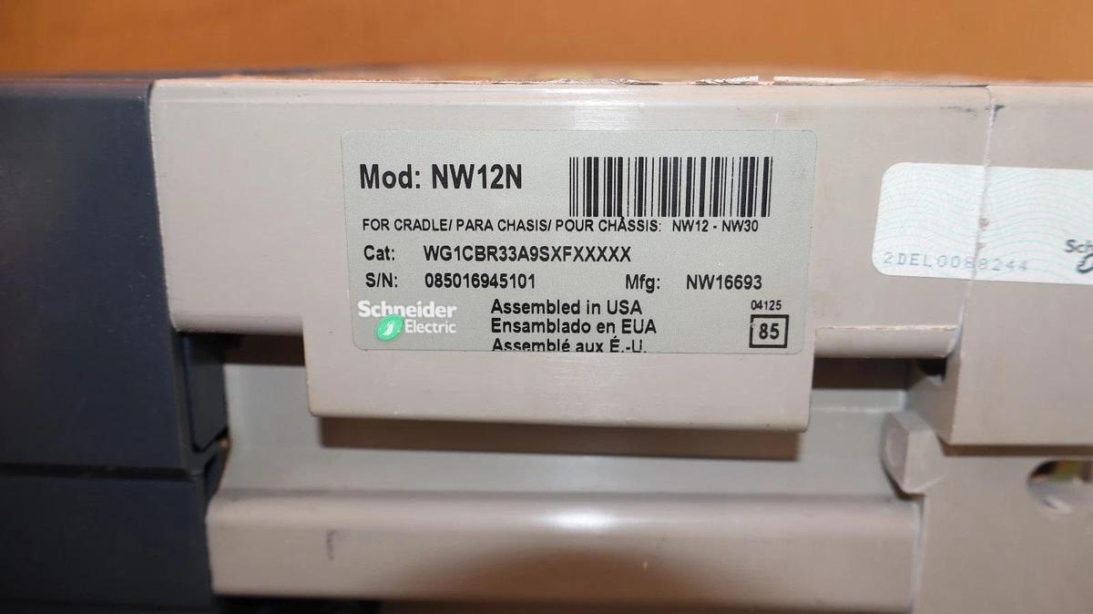 Refurbished Square D Masterpact Breaker NW12N 1200A WG1CBR33A9SXFXXXXX Micrologic 5.0 1000A