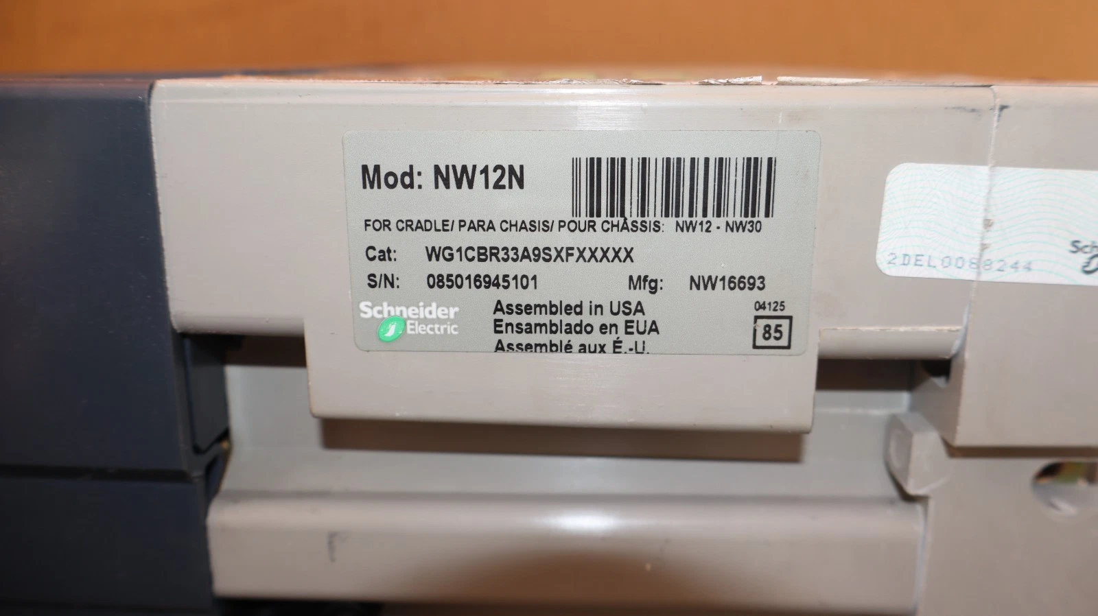 Refurbished Square D Masterpact Breaker NW12N 1200A WG1CBR33A9SXFXXXXX Micrologic 5.0 1000A
