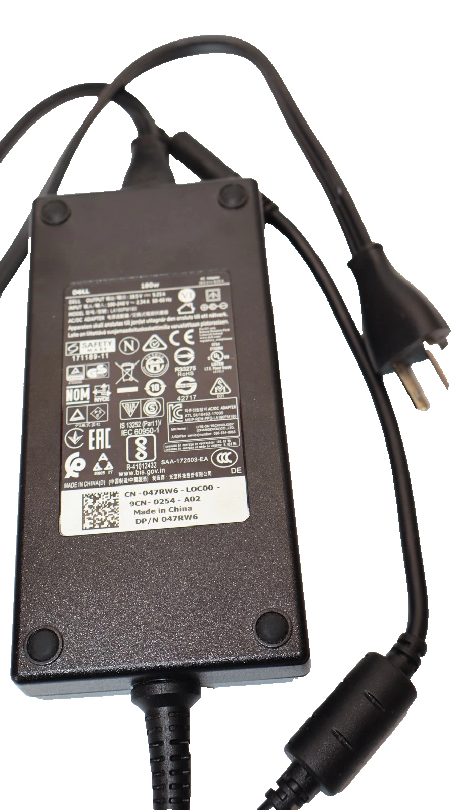 Used DELL LA180PM180 100-240V 2.34A , 180W AC Adapter