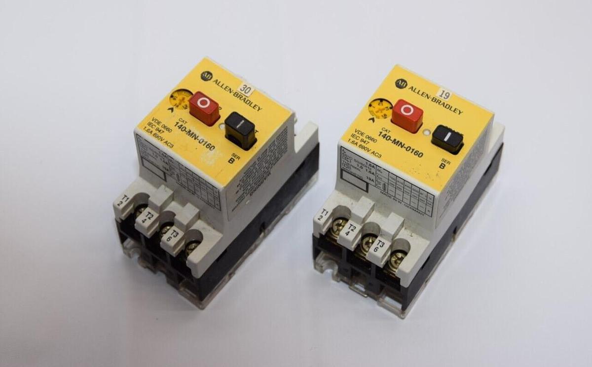 Used (Lot of 2) ALLEN BRADLEY 140-MN-0160 Series B 1-1.6A Manual Motor Starter