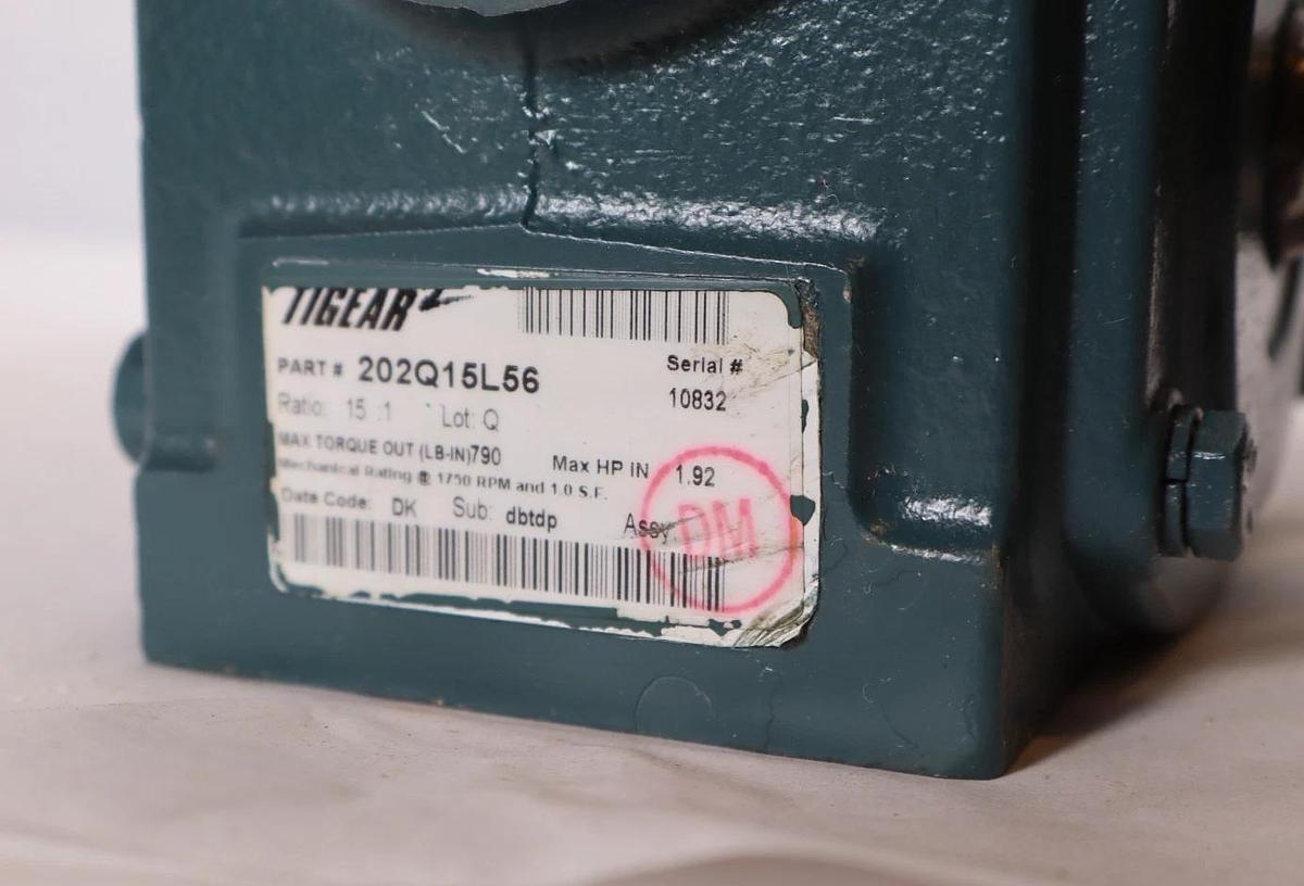 Refurbished Dodge Tigear Gear Box Speed Reducer 202Q15L56 0.92Hp 1750rpm 15:1 Ratio 1" Shaft