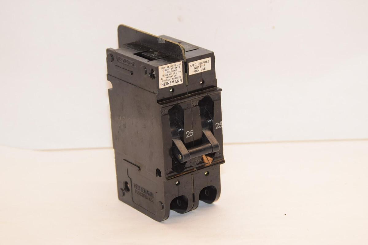 (NEW) HEINEMANN CD5-Z431-1 25A 25 Amp 2P 50/60 Hz 240V Circuit Breaker
