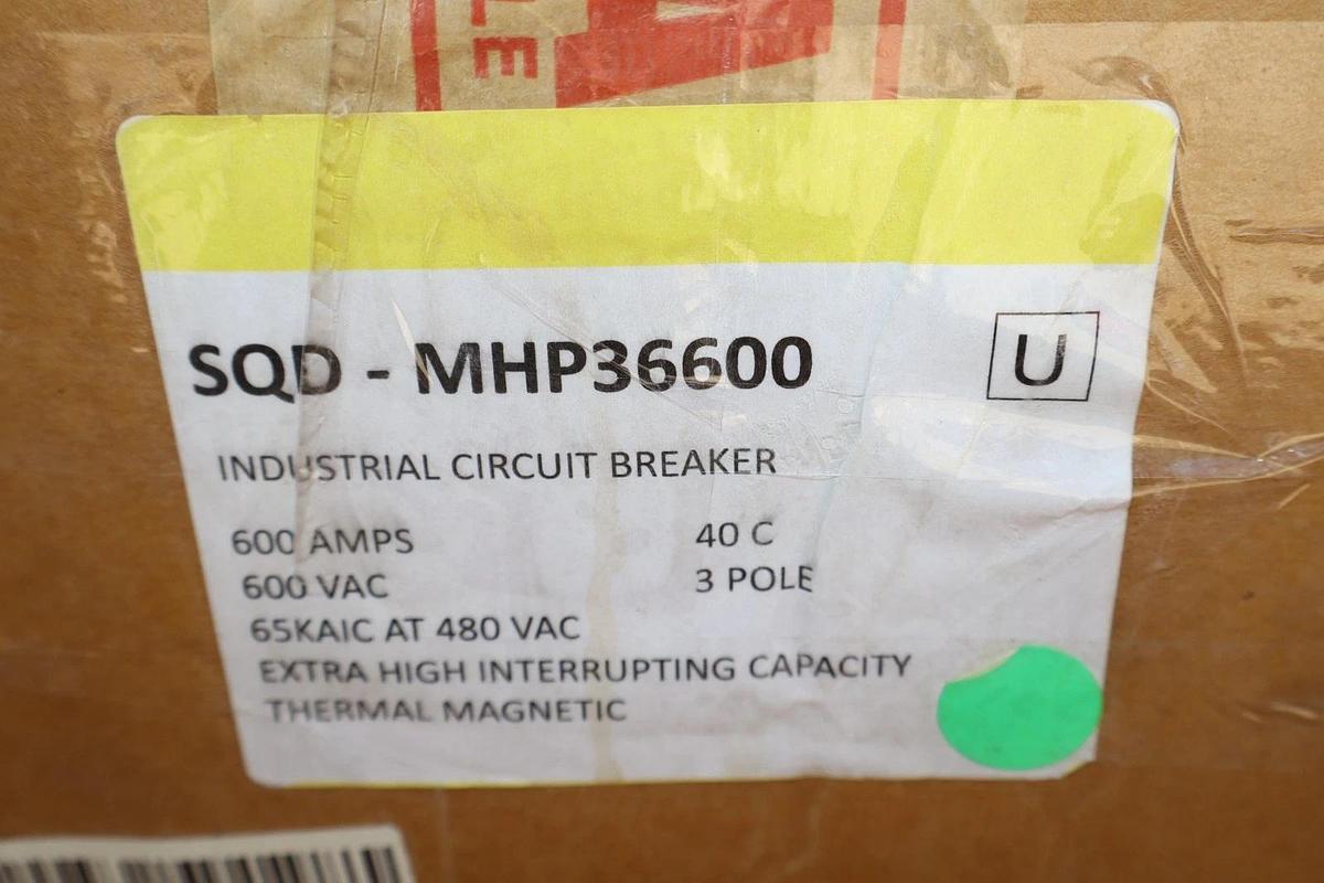 Square D Ciruit Breaker 600A MHP36600 600 Amp Ser. 2 3p 600v REFURB