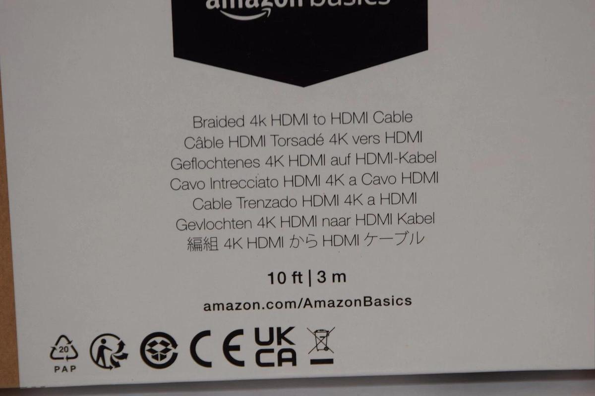 (NEW - Lot of 7) AMAZON BASICS 10' Braided 4K HDMI to HDMI Cable
