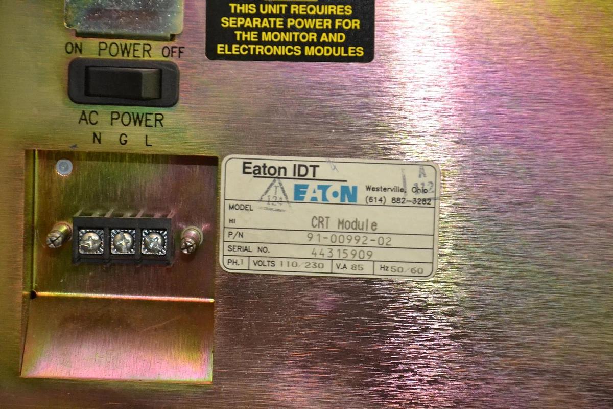 Used Eaton IDT PanelMate CRT Module 91-00992-02 w/ Controller 92-00607-02 110/230v