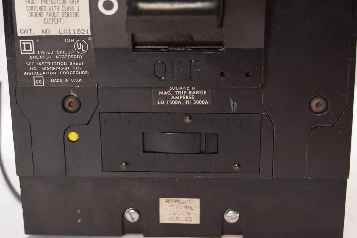 Used SQUARE D Circuit Breaker LAL363008041 300a 300 Amp 600v LA11021 1500a-3000a Trip