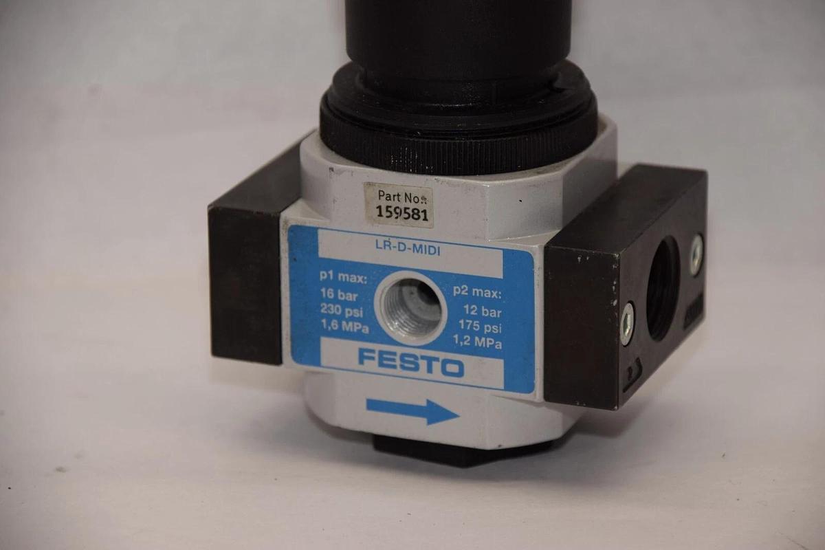 (NEW) FESTO 159581 LR-D-MIDI 12/16 bar 230/175 psi Pressure Regulator