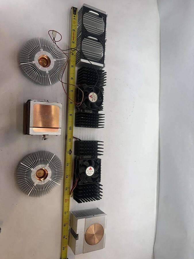 Used Large lot of small Aluminum/ copper Heat Sinks, Heat sink lot as seen