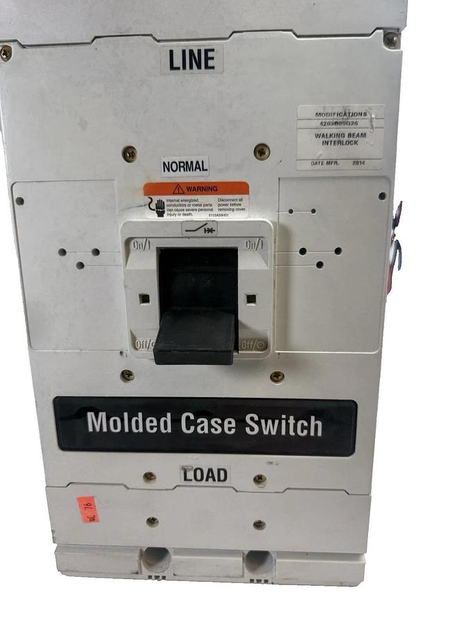 Used Cutler Hammer Molded case switch HMDL3800F MDL HMDL 800A 800Amp frame for ATS WB