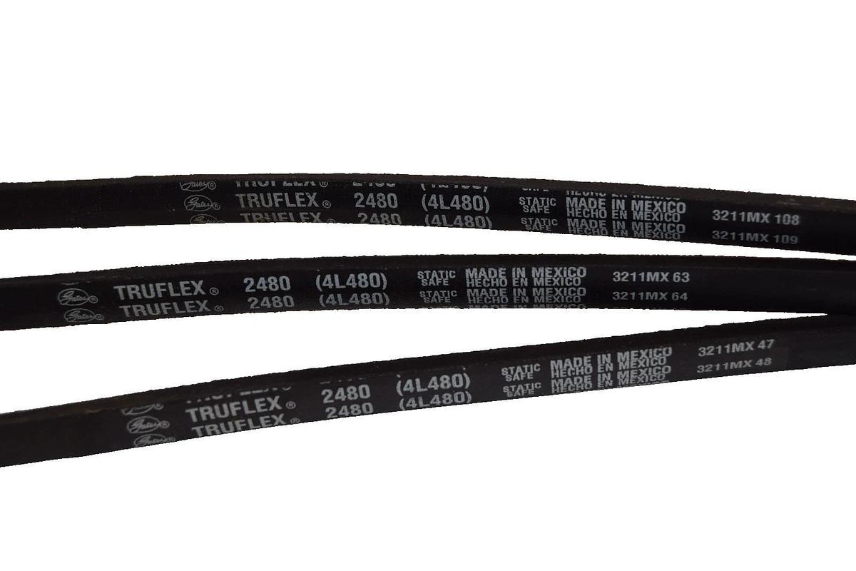 Gates Trueflex V-Belt 2480 4L480 Vbelt (Lot of 3)