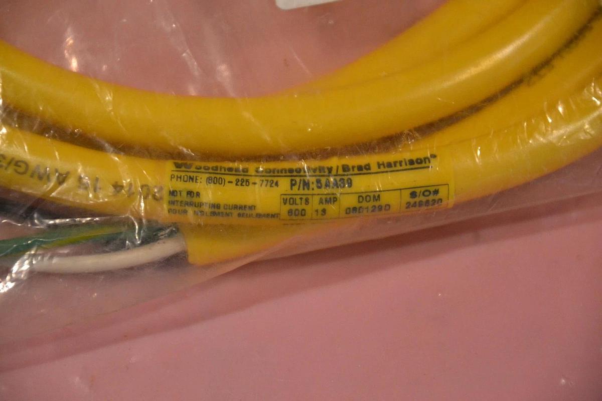 BRAD HARRISON WOODHEAD CONNECTIVITY CABLE 5AA39 103001A01F060 6FT NEW