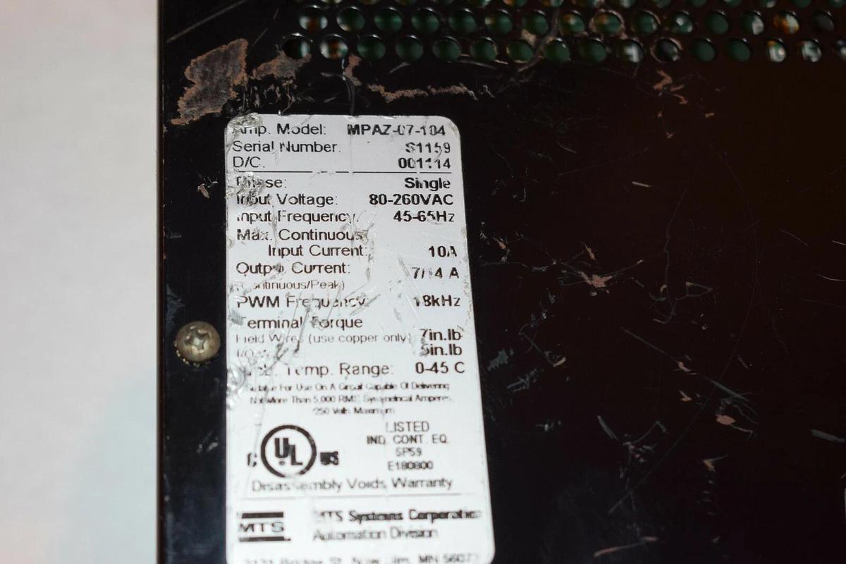 Used Parker  MPAZ-07-104 Servo amplifier, MTS, Parker