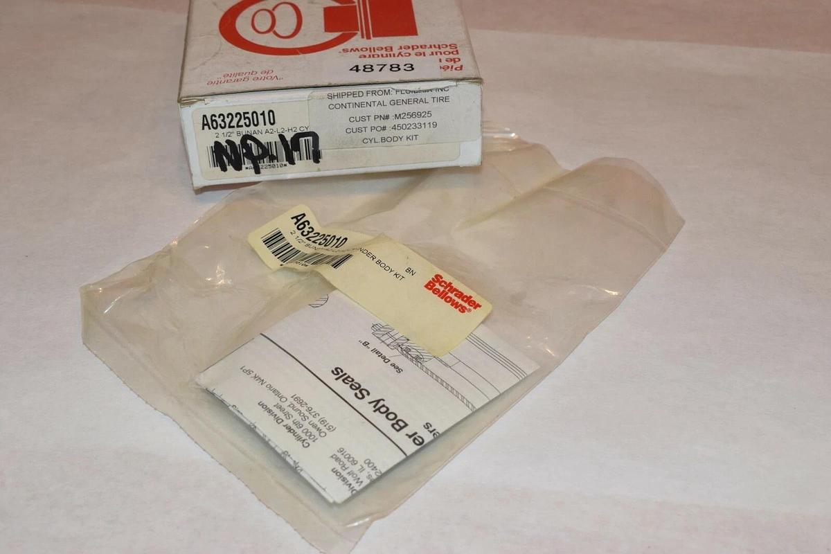 NEW SCHRADER BELLOWS A63225010 2-1/2" BUNAN A2-L2-H2 CYLINDER BODY KIT