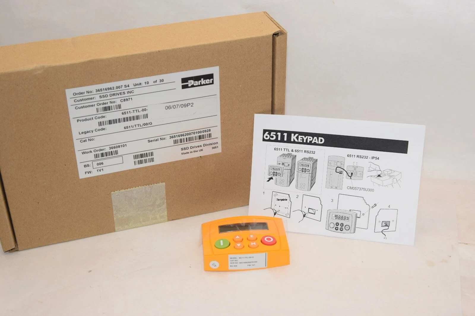 PARKER SSD 6511 Keypad Display 6511-TTL-00-G 6511TTL00G