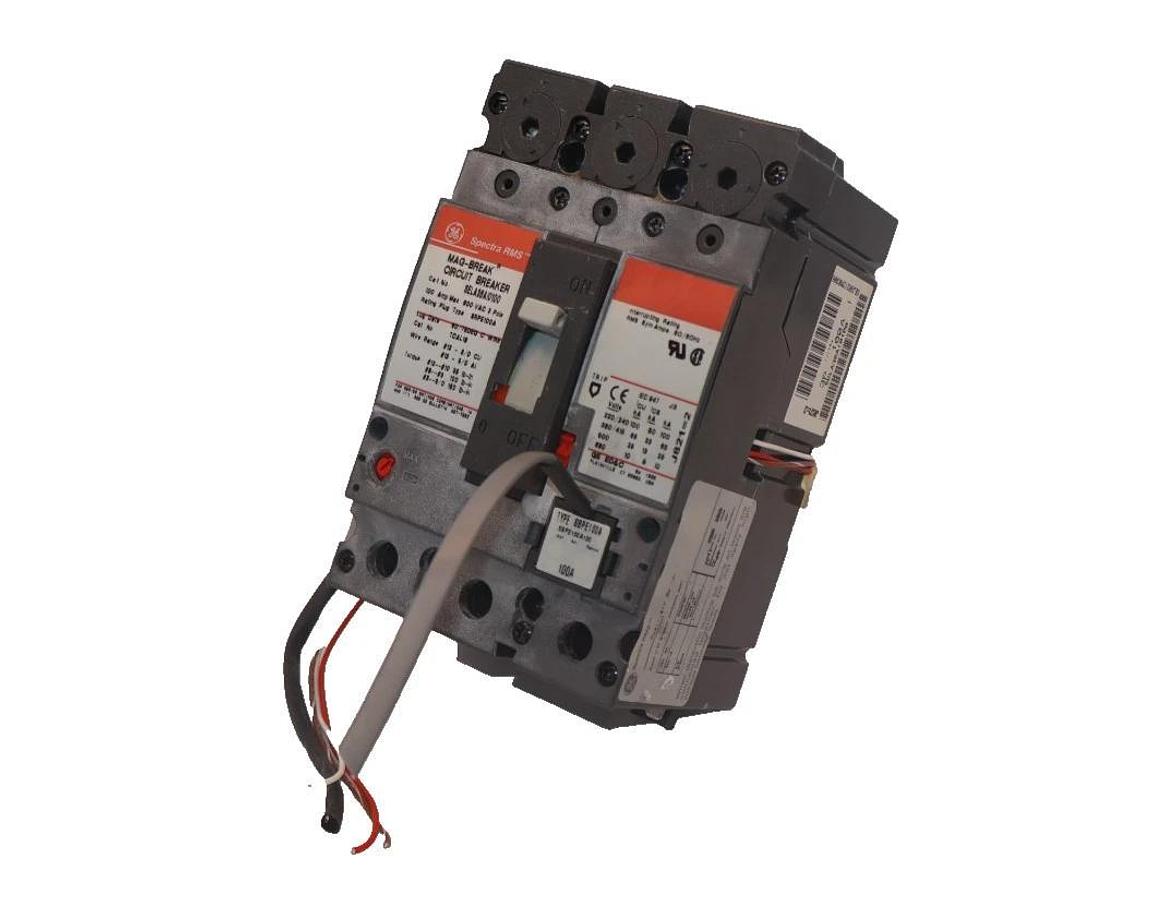 Used GE GENERAL ELECTRIC SELA36AI0100 100A 100 A Breaker SBPE100A Shunt SAUXPAB1 Aux