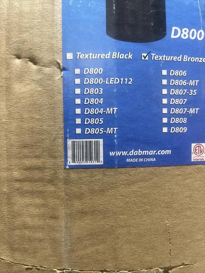 Used Dabmar Lighting D800-BZ D800BZ Powder Coated Cast Aluminum Bollard Bronze (NEW)