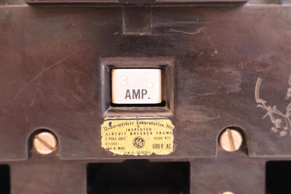 Used GE 375 Amp Circuit Breaker TKM436F000 600V 3-Pole General Electric 1009161 A USA