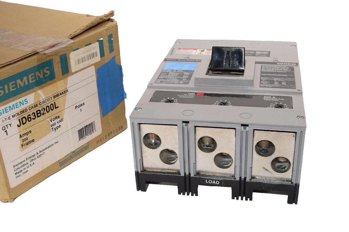 Siemens Sentron ITE Breaker 200a JD63B200L 200 Amp JD63F400 JD6-A 3p NEW