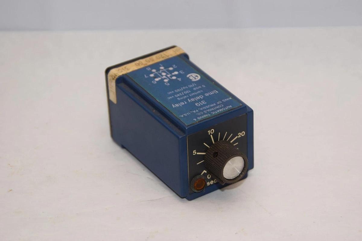 Used AUTOMATIC TIMING & CONTROLS CO. 319 5A 120/240Vac 0-30sec Time Delay Relay