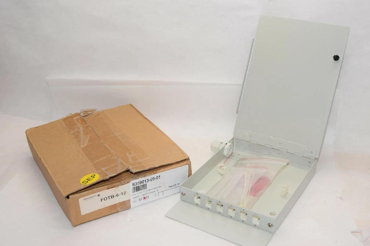 (NEW) FIBERTRONICS FOTB-6-12 FOTB612 6 Port Wall Mount Termination Box