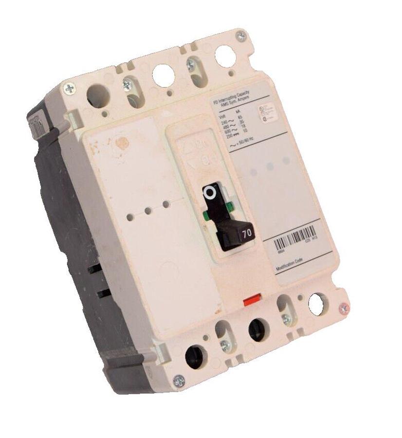 Used WESTINGHOUSE FD SERIES 3p 3 Pole 70A 70 Amp Breaker *CHIP*