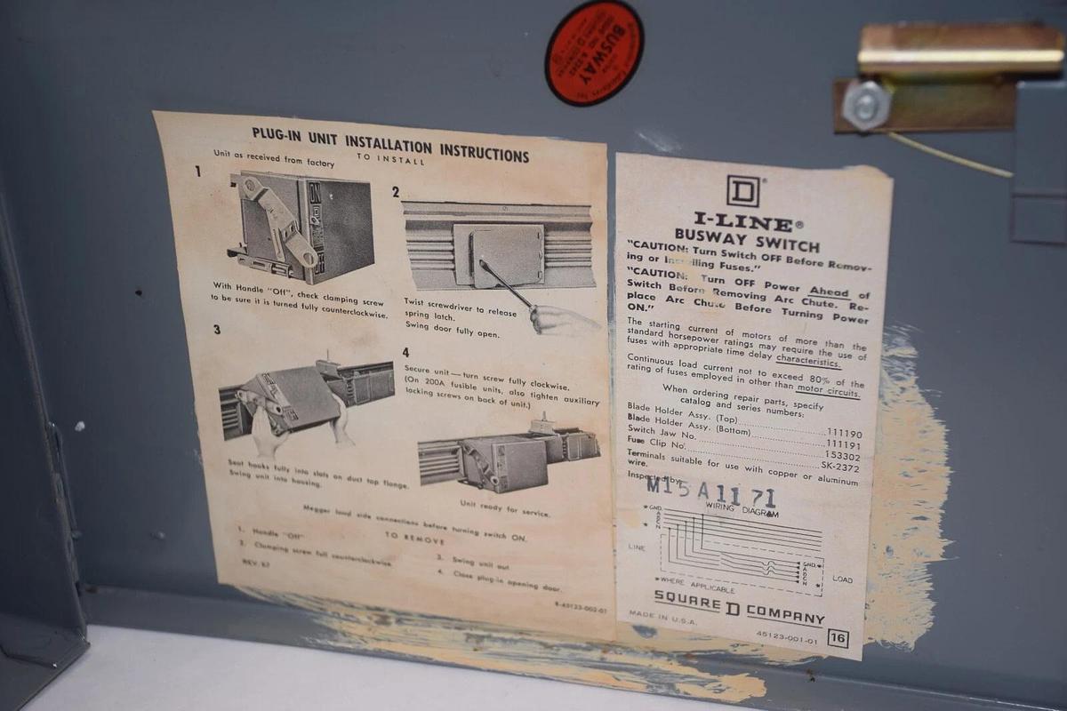 SQUARE D PQ3206 PQ-3206 60A 60 Amp 3PH 3W 240V I-Line Busway Unit Switch (NEW)