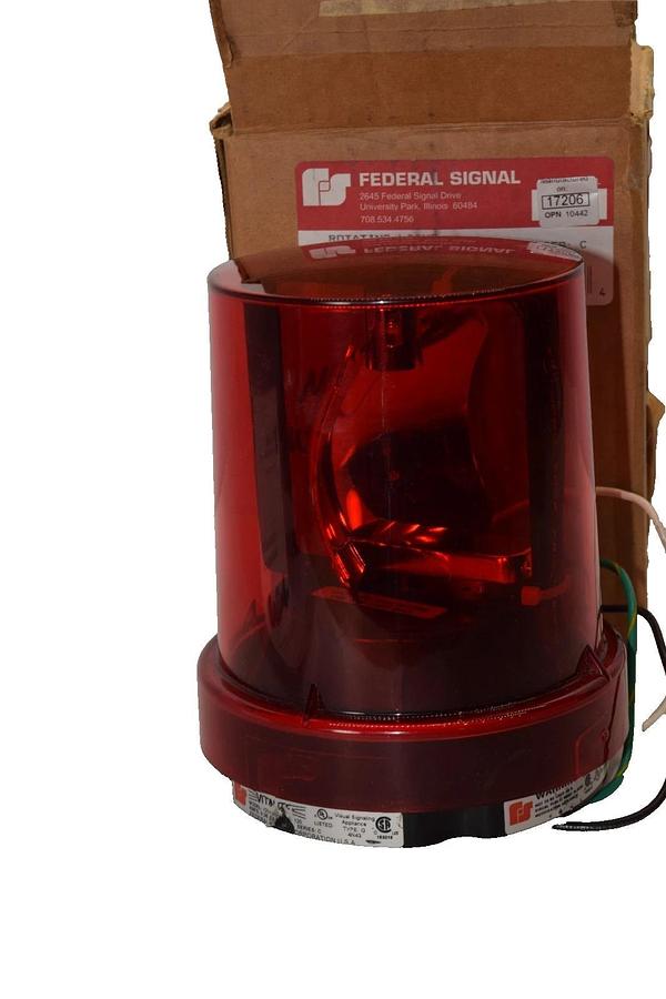 Federal Signal Red Rotating Light 121S-120R  121S120R 120Vac (New)