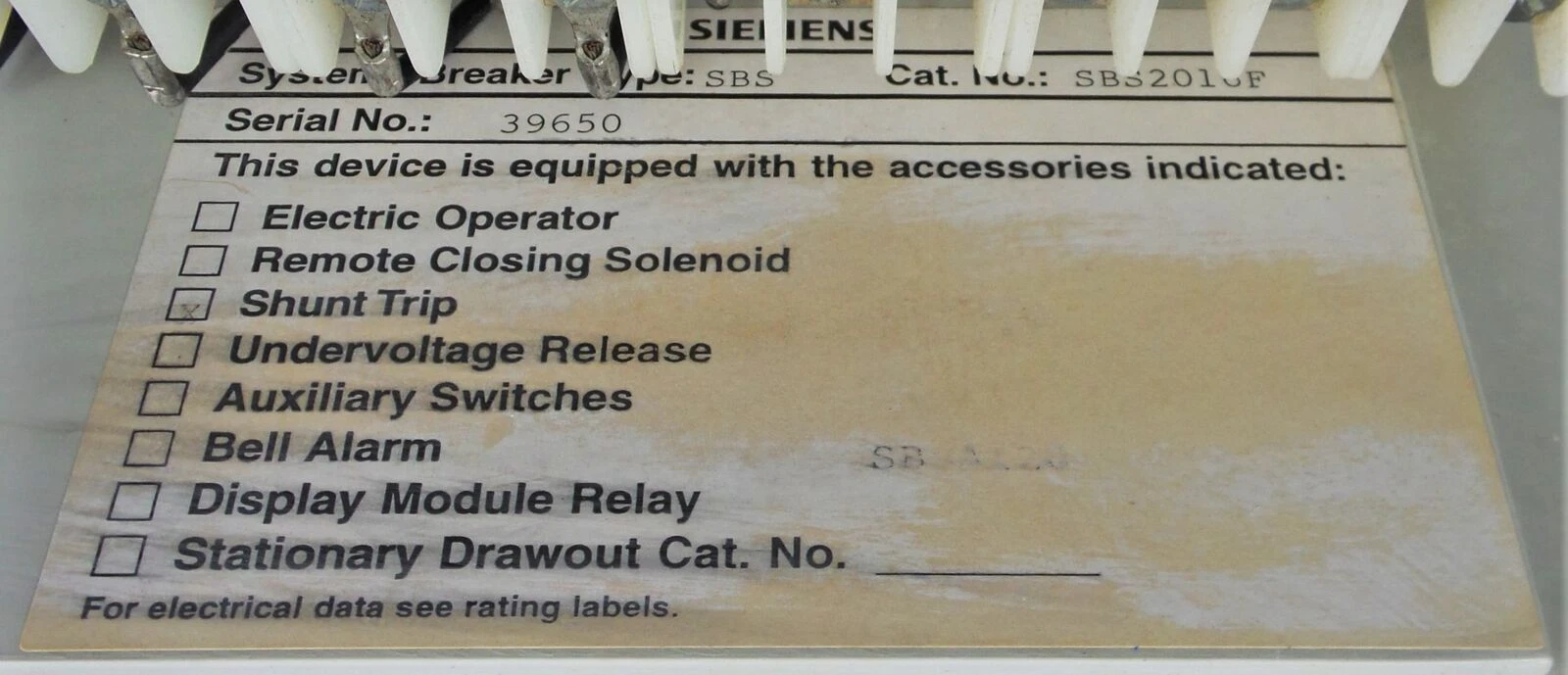 (New) Siemens SBS1600 SBS2016 Breaker 1600 AMP 600VAC