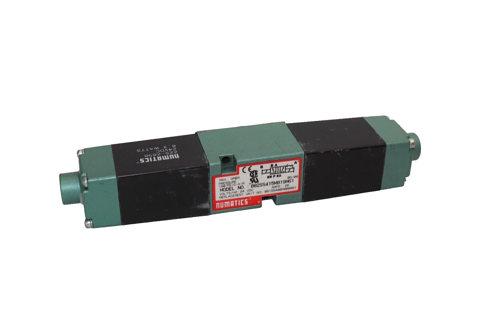 (NEW) NUMATICS 082SS415M019M61 150psig 24Vdc .26A Amp Solenoid Valve