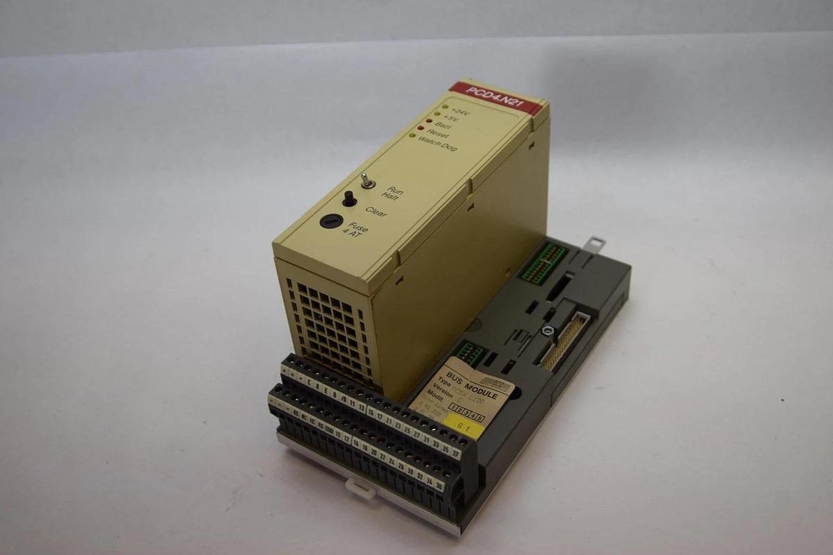 Used SAIA PCD4.N21 PCD4.N210M4 Power Supply Module and Bus PCD4.C120