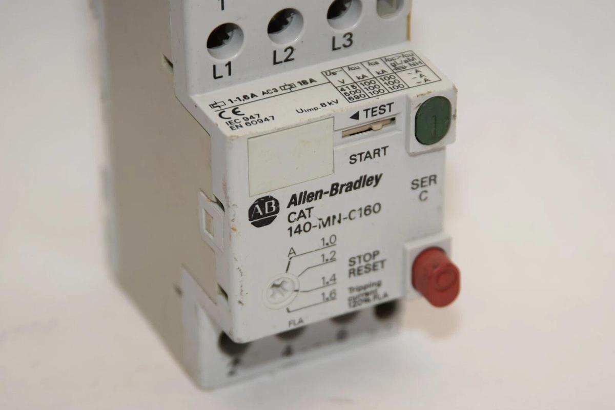 Used ALLEN BRADLEY 140-MN-0160 Series C 1.0-1.6A Manual Motor Starter