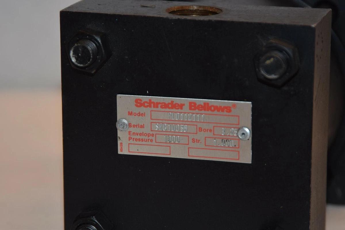 Schrader Bellows cylinder PLD112111  3.25 bor 1" stroke 1000 envelop psi
