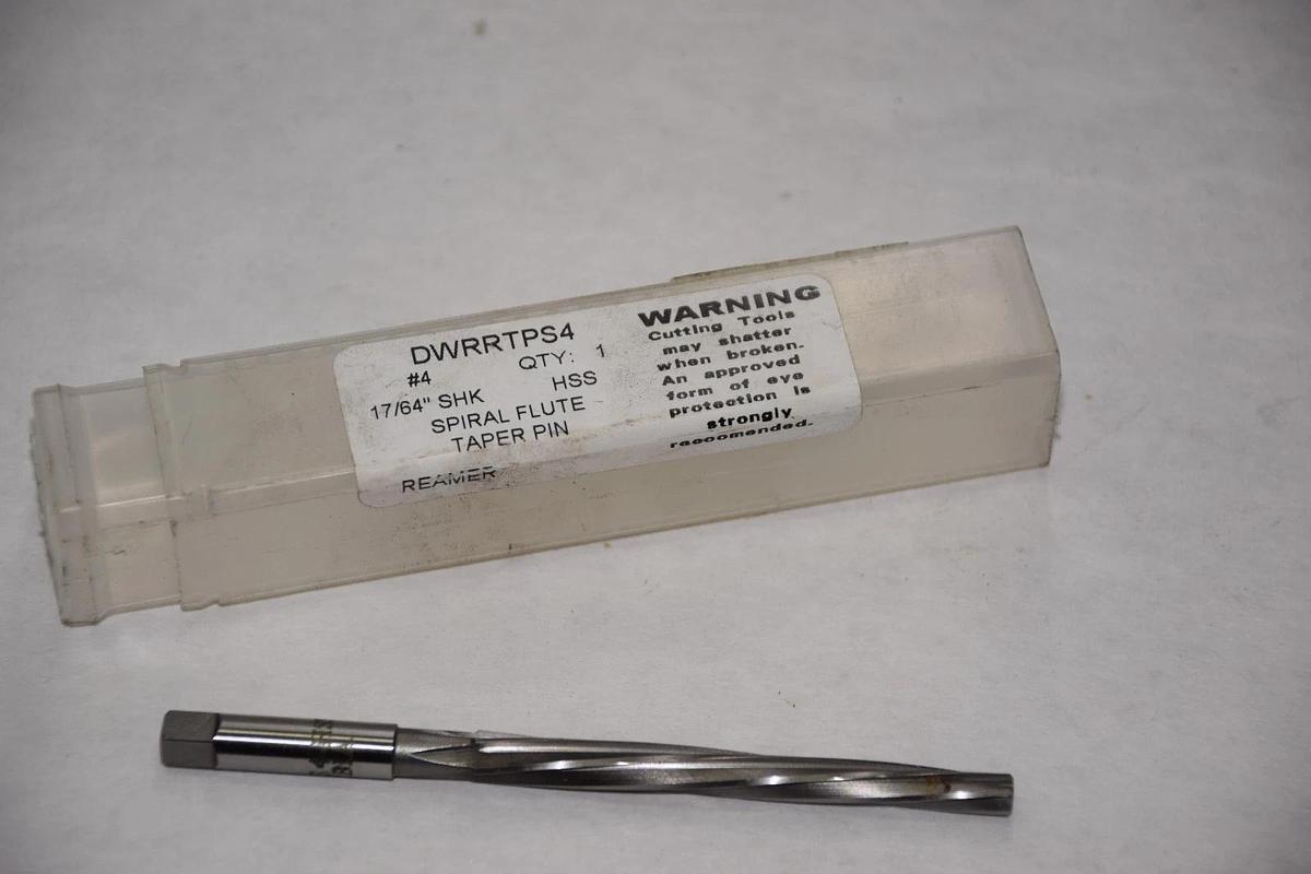 SERBIA DWRRTPS4 17/64" DUS4-HSS SPIRAL FLUTE TAPER PIN REAMER NEW