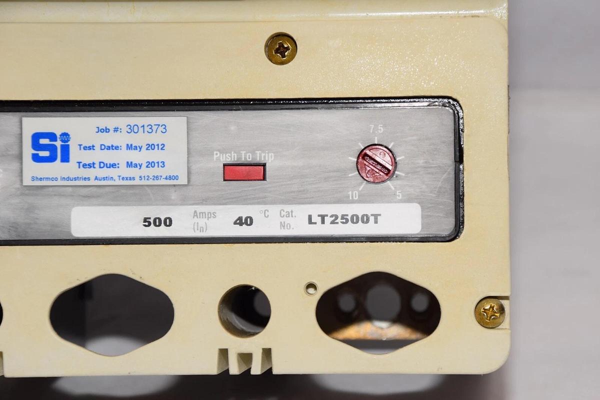 Used Cutler Hammer Breaker LD2500 LD 35k 500Amp 500 Amp A 2 Pole 600v/250v w/ LT2500T
