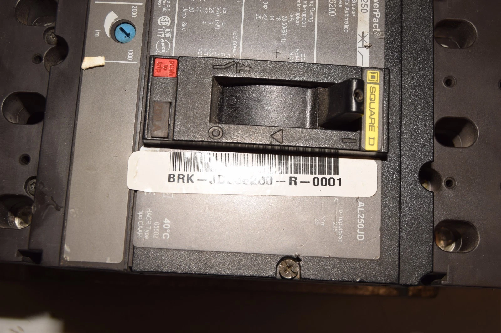 Used Square D Circuit Breaker 200A JDL26200 200 Amp JD 250 3P
