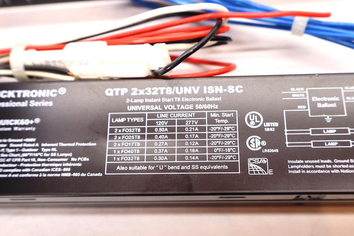 Sylvania 2-Lamp T8 Electronic Ballast QTP 2x32T8/UNV ISN-SC (New - Lot of 2)